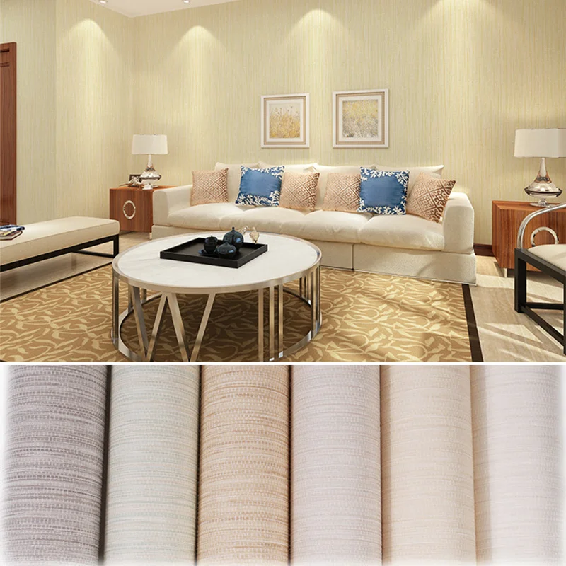 

Simple Cozy Solid Color Modern Textured Wallpaper For Walls Bedroom Living room Background Decor Non Woven Wall paper Rolls