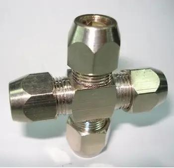 

Corss 4 Ways Brass Fit 12mm OD Tube Coupler Adapter Connector Compression fitting For Tubing