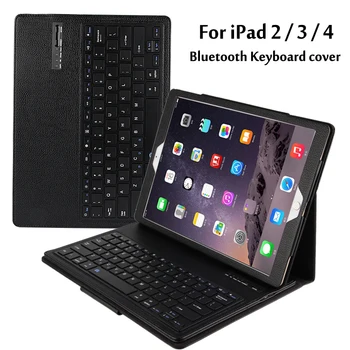 

For Apple iPad 2 3 4 Magnetically Detachable ABS Bluetooth Keyboard Portfolio Folio PU Leather Case Cover + Stylus Pen