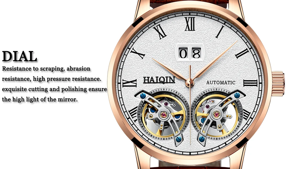 Haiqin relógios masculinos topo marca de luxoautomáticomecânicotourbilmilitarà