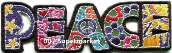 

Peace sign hippie boho retro flower love hippy motorcycle MC biker emo punk rockabilly applique iron on patch Wholesale