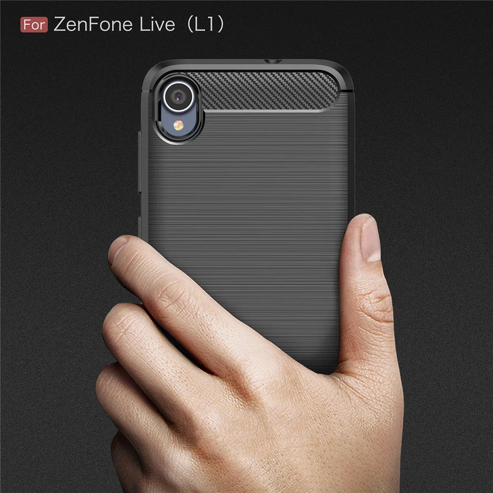 

For ASUS Zenfone Live L1 ZA550KL Case Carbon Fiber Soft ShockProof Silicone Full Protector For ASUS Zenfone Live L1 Back Cover
