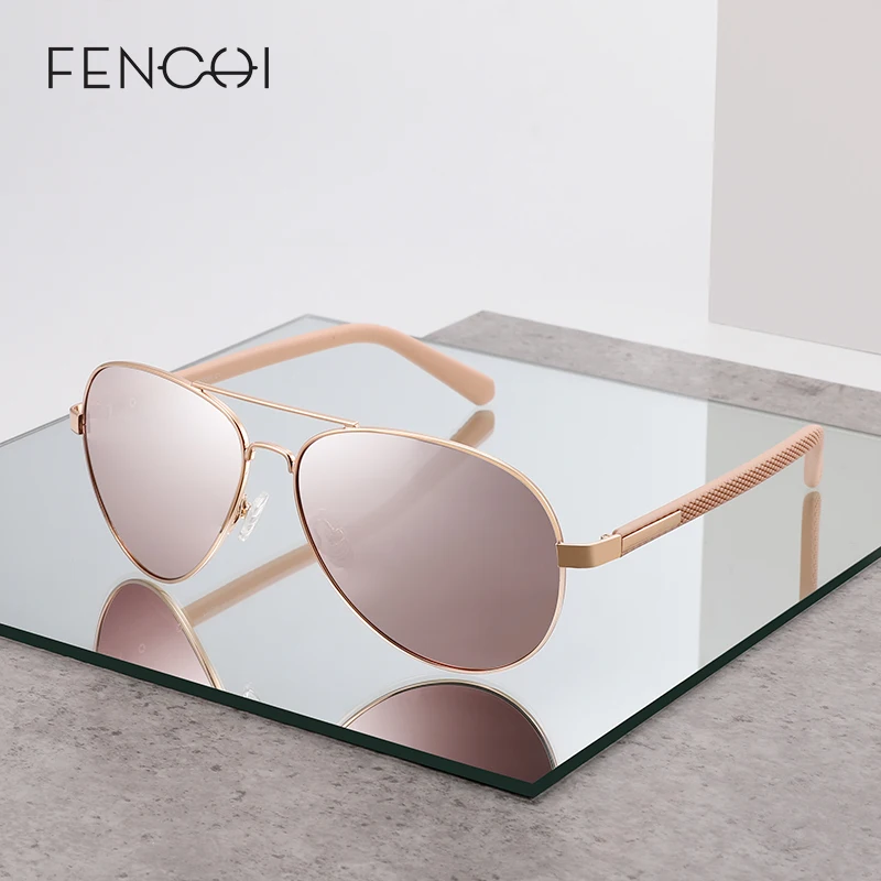 

FENCHI New Pink Blue Rhombic Sunglasses Women 2019 Zonnebril Dames Driving Pilot shades mirror glasses oculos feminino