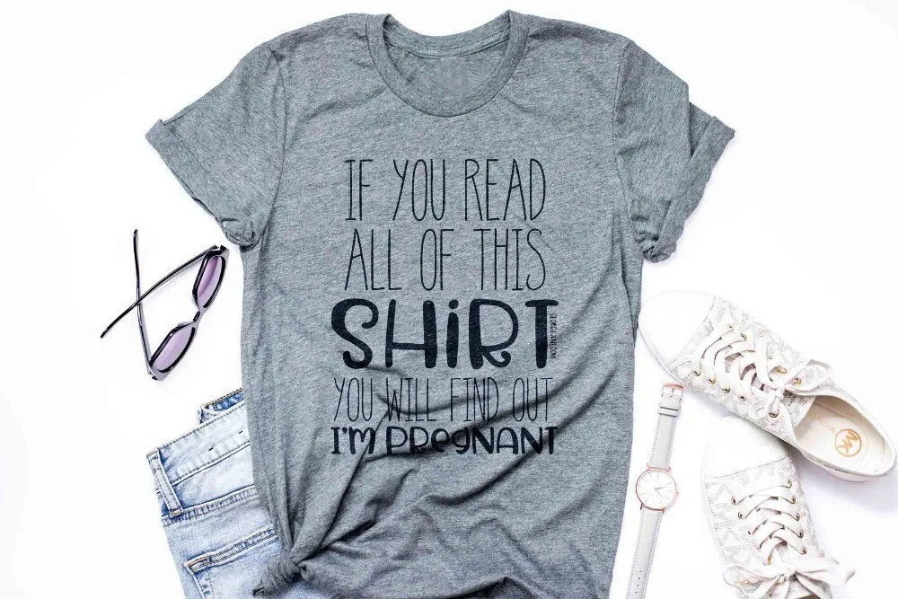 

Pregnancy Announcement Tee cotton casual slogan vintage graphic surprise tumblr mother fashion t-shirt goth party shirts-J715