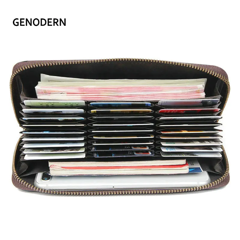 Genodern Credit Card Wallet Leather Rfid Wallet For Women Huge Storage