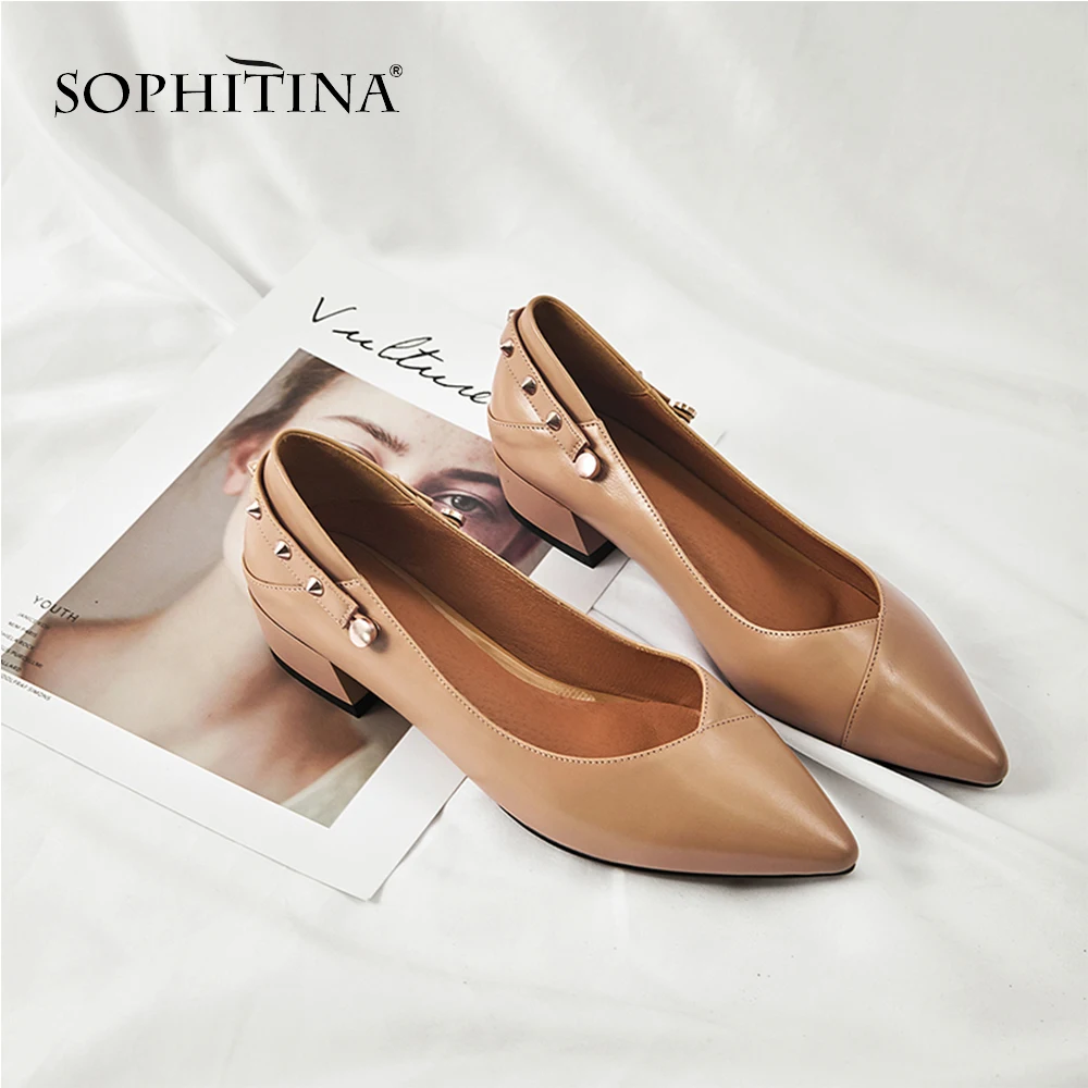 SOPHITINA/Новинки 2019г. Женственные туфли из высококачественной кожи Женские лодочки