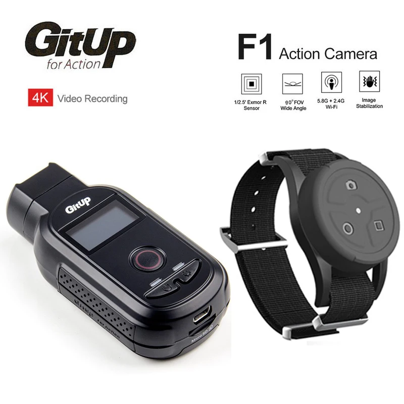 GitUp F1 90 Degree 4K 2160P FPV WiFi Sport Action Cam Ultra HD Time Lapse Outdoor Video Dash Cam Recorder With Remote Control