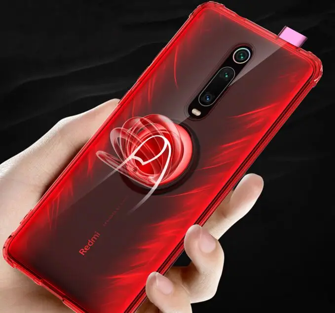 100 шт./лот Bombable прозрачное металлическое кольцо TPU заказной чехол Чехол для Xiao mi Red mi 7 Note 7 K20/K20 Pro mi 9 Горячая Распродажа чехол