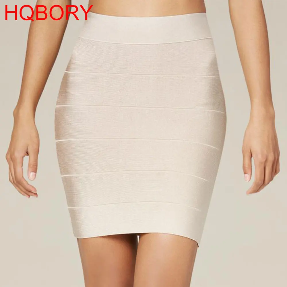 

Bandage Short Skirt Nude High Quality Elastic Knitted 2018 Girl's Club Sexy New Fashion