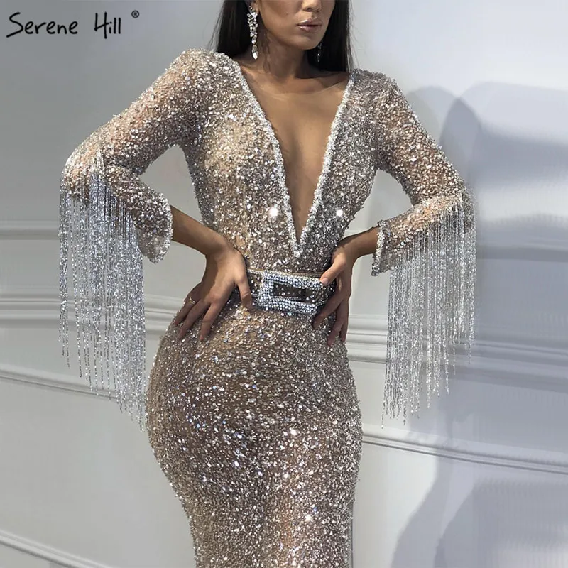 tassel evening dress