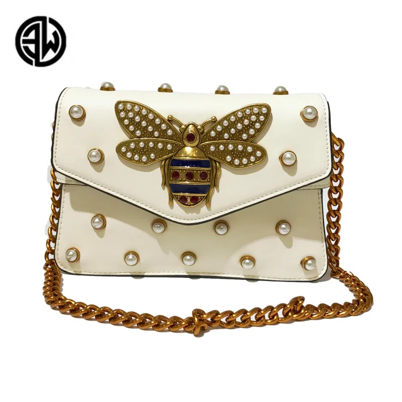 0 : Buy Fashion Women Messenger Leather Female HandBag Luxury Diamond Little Bee ...