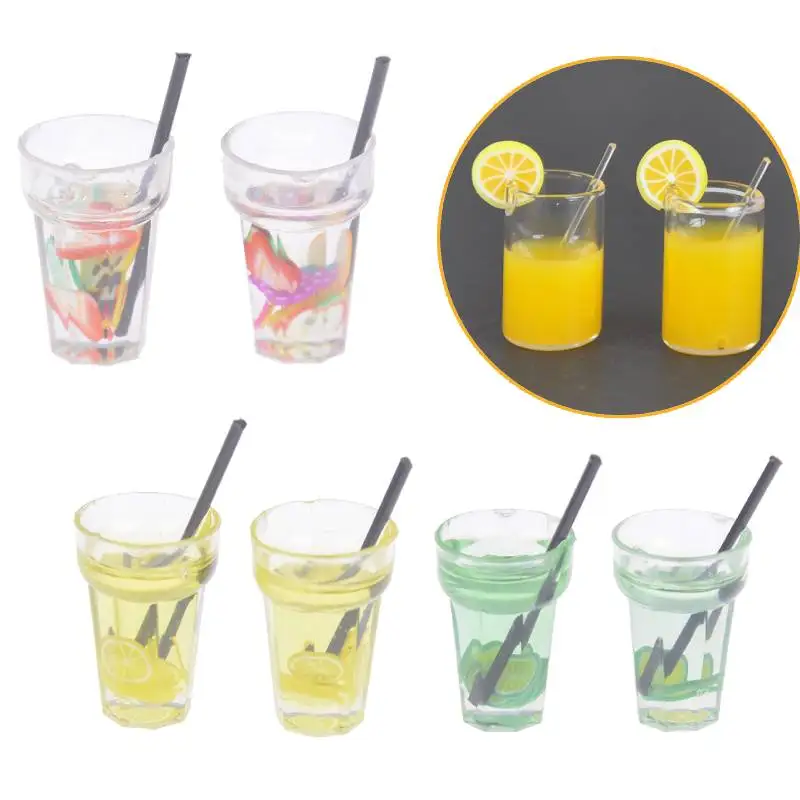 1pc Miniatura Alimentazione Mini Fruit Drink Modello per Dollhouse Kitchen Toys Simulazione Bevande Giocattolo del Modello di Stile a Caso
