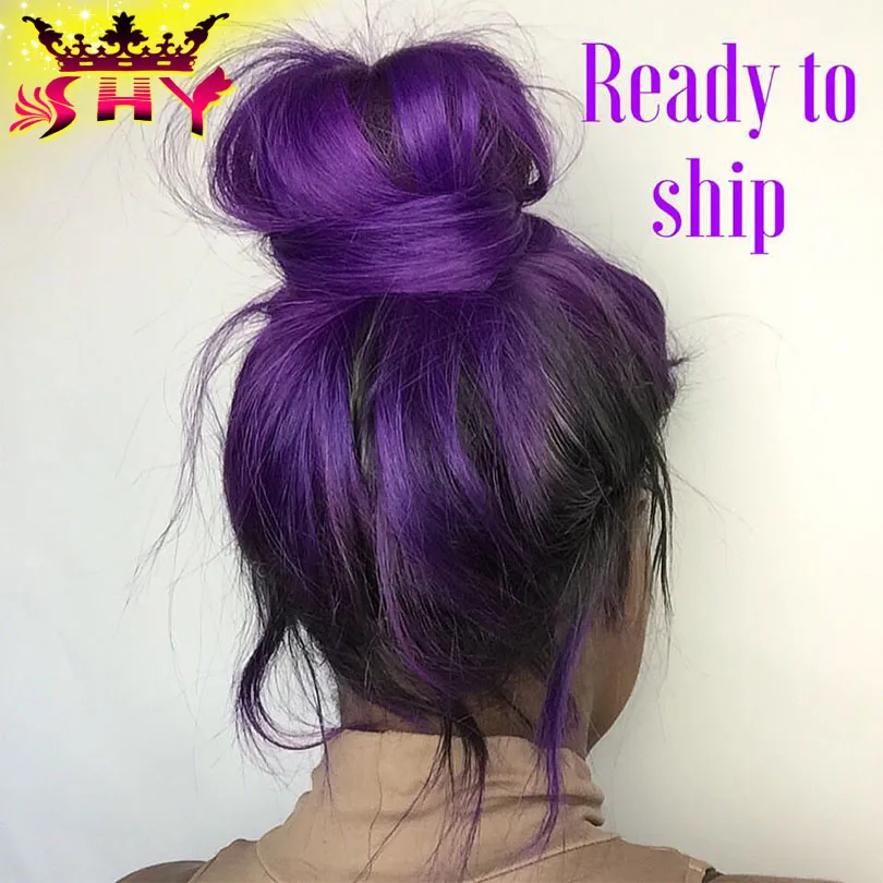 Fashion Body Wave Ombre Purple Lace Front Wig Brazilian Hair Fashion Body Wave Ombre Purple Lace Front Wig Brazilian Hair Glueless Full Wigs Human Free Shipping In From