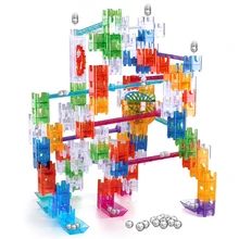 Большие пластиковые строительные блоки с кристаллами, строительные игрушки для детей, дизайнерские Развивающие игрушки для детей, DIY лабиринт, трек-шарики