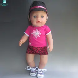 Кукольная одежда подходит 43 см Baby Born zapf Doll Красная футболка + короткая юбка + шляпа Одежда для кукол аксессуары