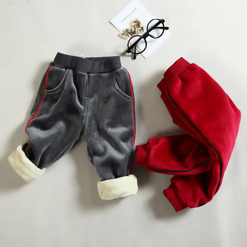 Зимние штаны для маленьких мальчиков от 1 до 4 лет Детские повседневные плотные леггинсы для девочек штаны для мальчиков хлопковые теплые брюки для детей