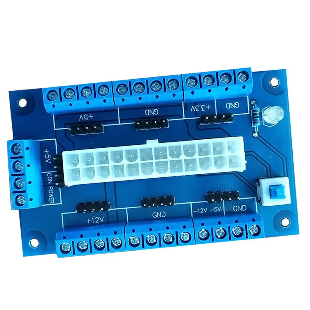 ATX Breakout Board Module источник питания 24/20-pin верхний переходник для компьютера DIY аксессуары для настольных ПК кнопка блокировки