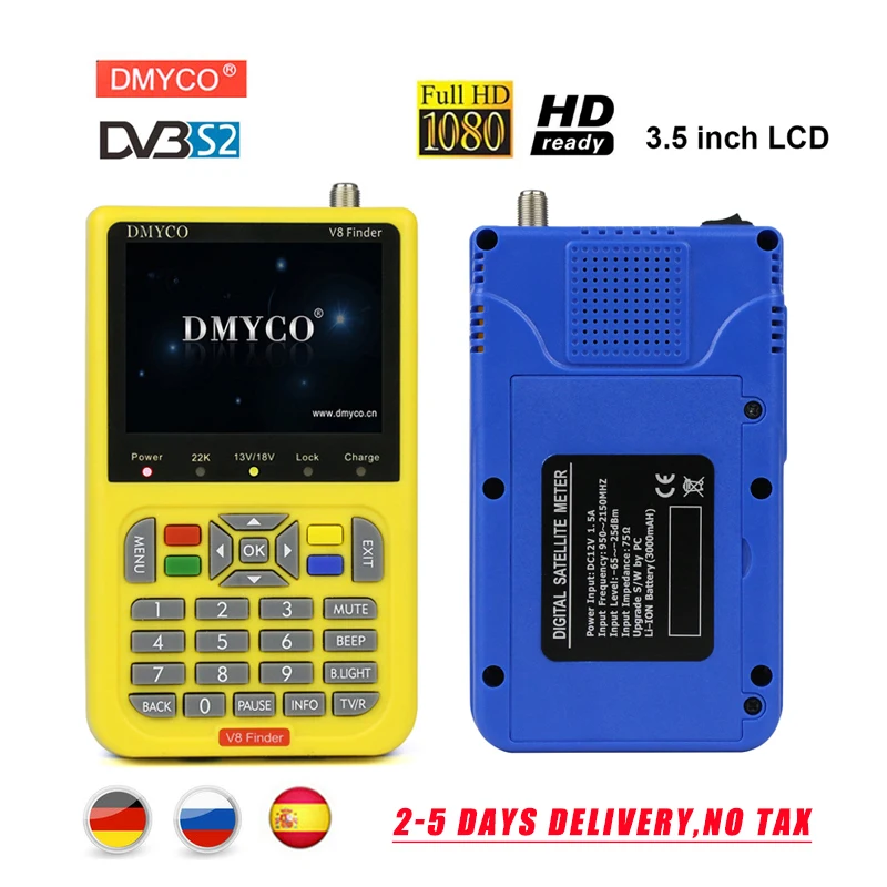 V8 Finder DVB-S2 High Definition Satellite Finder MPEG-4 DVB S2 Satfinder Meter tv tuner Full 1080P V8 Finder lnb sat finder