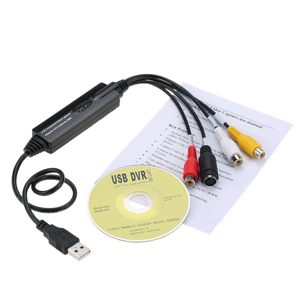 Записывающая карта адаптера USB Видео Аудио Захват для MAC OS 10 4 12 видеокамера VHS