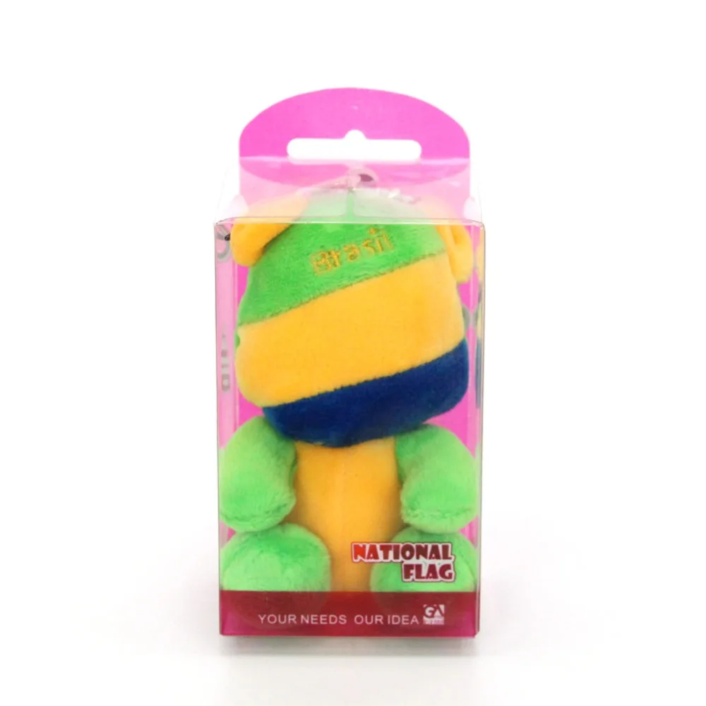 10 CM Mini Lovely Brazil Flag Bear Phone Chain Stuffed Plush Doll