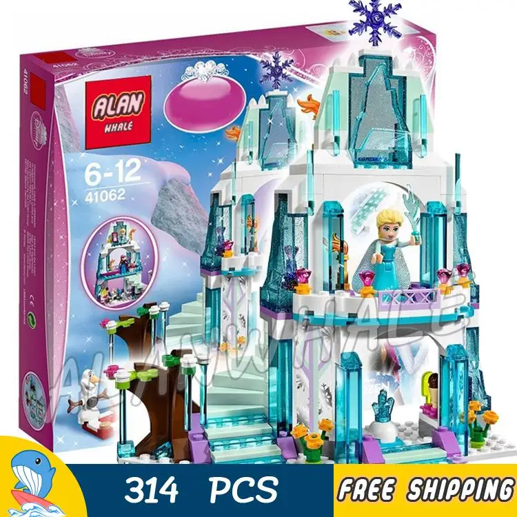 

314pcs Princess Elsa's Sparkling Ice Castle Elsa Anna SY373 Figure Building Blocks Snow queen Toys Compatible With Lego