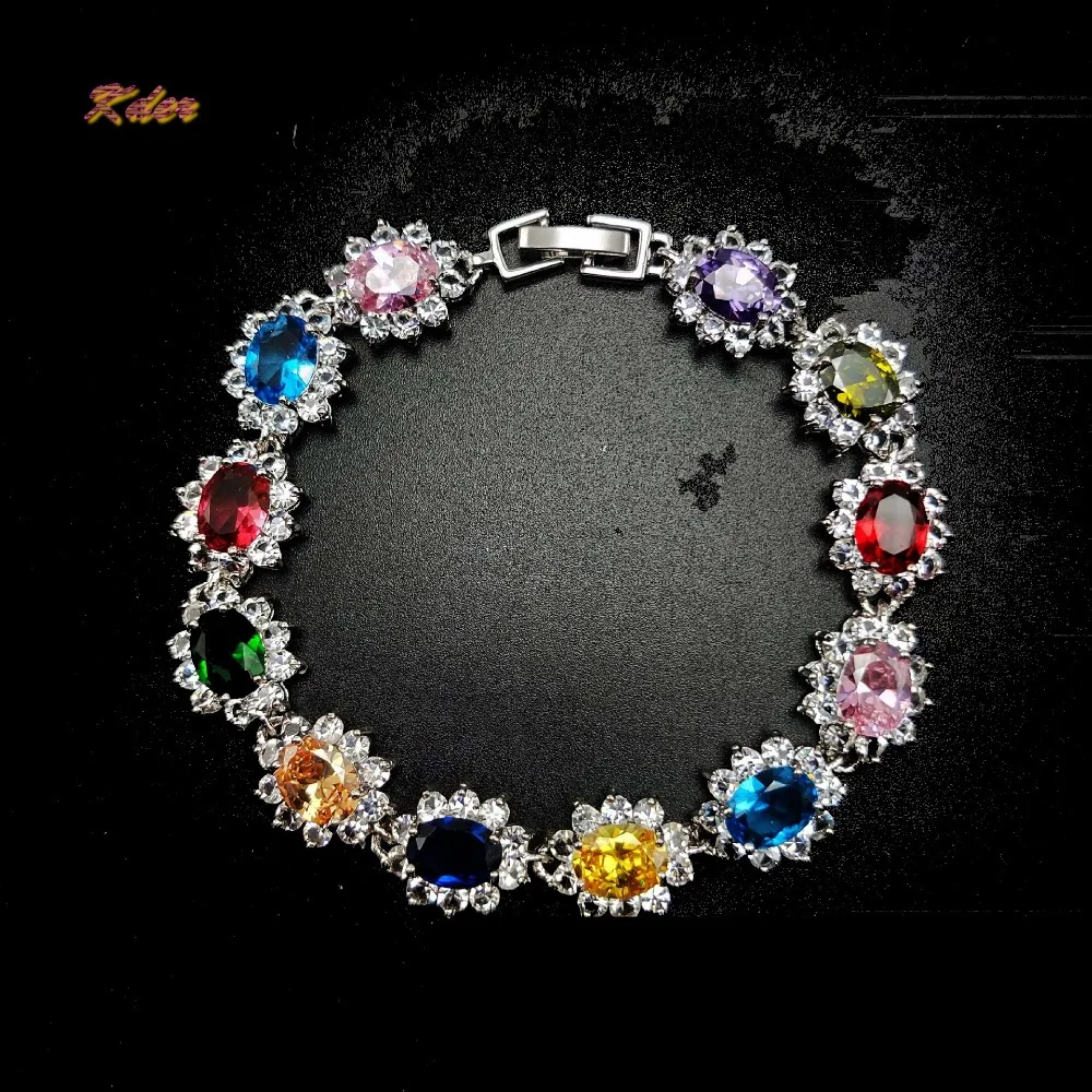 

Fashionable and high-grade multicolor alloy crystal bracelet for women's