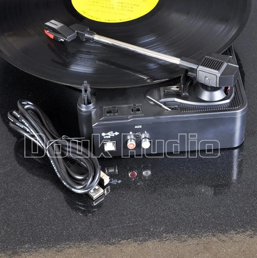 Douk аудио стерео мини 3 Скорость проигрыватель Ретро LP виниловых PC USB Запись Hi Fi