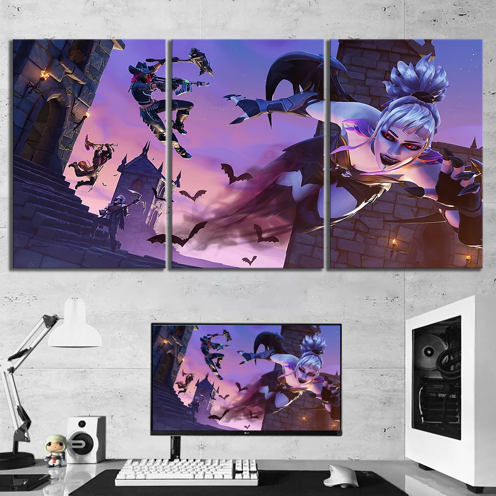 

3 Piece Fortnight Battle Royale Map Video Game Poster Fort Pictures Landscape Wall Art for Living Room Decor Canvas Wholesale