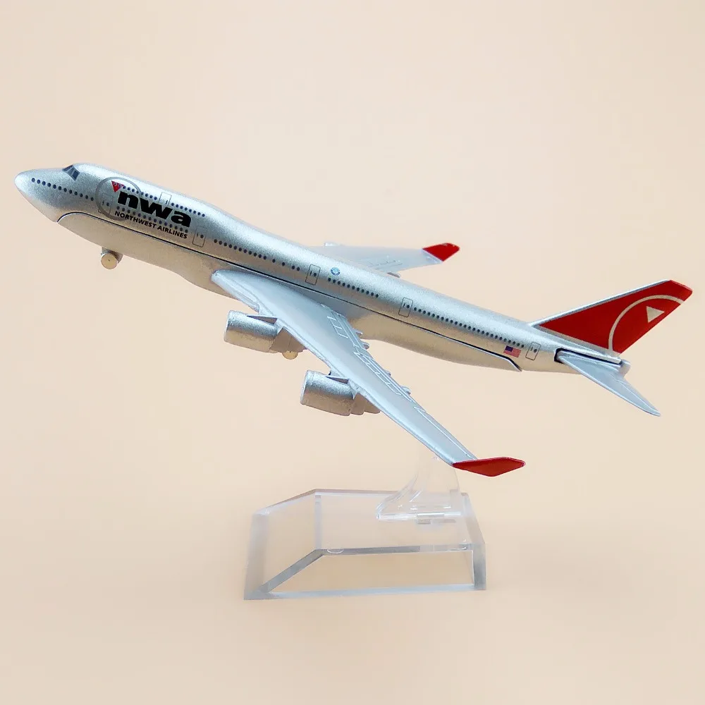 

Alloy Metal Air American NWA Northwest Airlines B747 Airplane Model NWA Boeing 747 Airways Plane Model Aircraft Kids Gifts 16cm