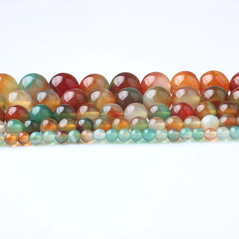 

LanLi Natural Stones Multicolor Peacock Agates Round Loose Beads 4/6/8/10/12MM Suitable for DIY female bracelet necklace