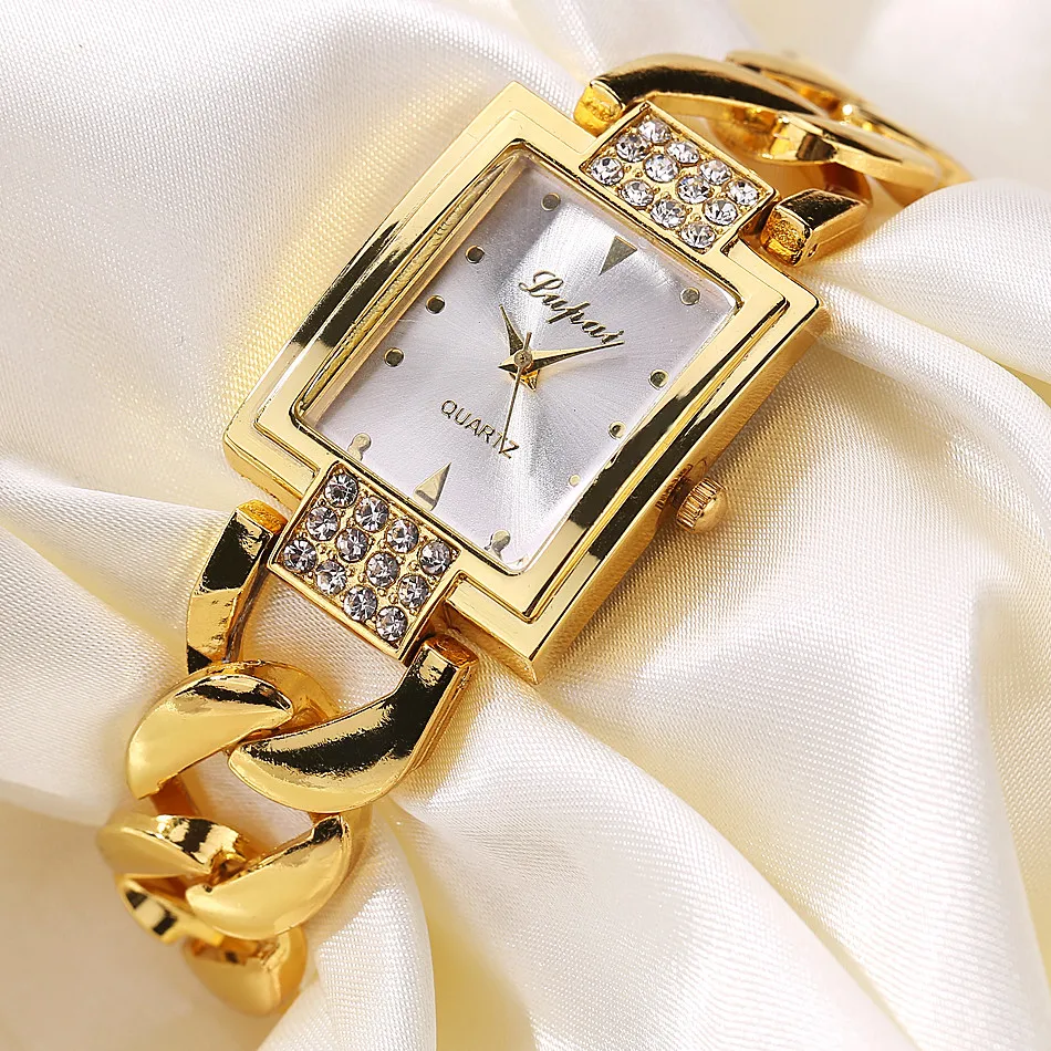 Роскошные женские модные кварцевые наручные часы с золотым браслетом, стразы, бриллианты