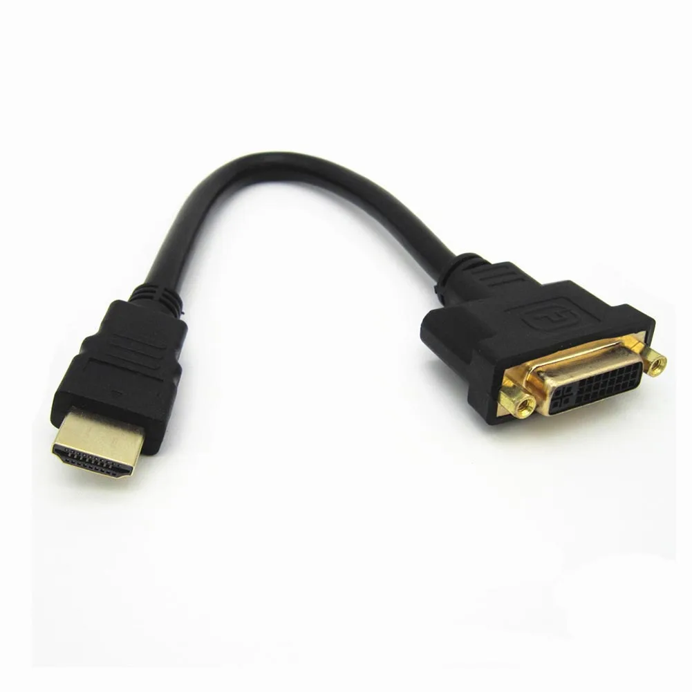 Лучшее предложение 30 см HDMI к DVI-I 24+ 5 кабель M/F мужской-Женский видео адаптер Шнур для ПК HDTV DVD lcd Mayitr