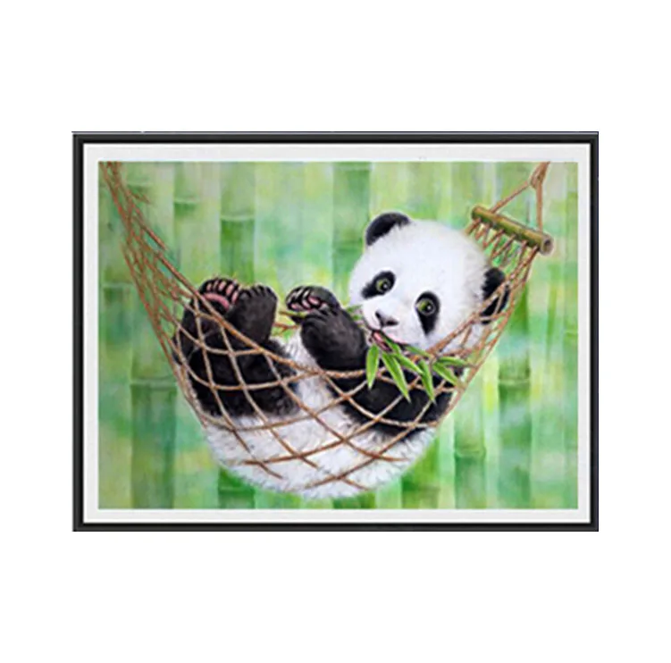 Dessin Diamant Diy Brode Au Point De Croix Kit Mignon Bebe Panda 35 45 Cm Diamant Composition Aliexpress