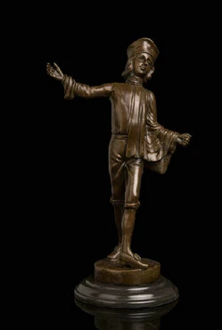 

Art Deco escultura o seu cavalheiro Speaker poeta de Bronze QQ Crafts Home Furnishing pure copper