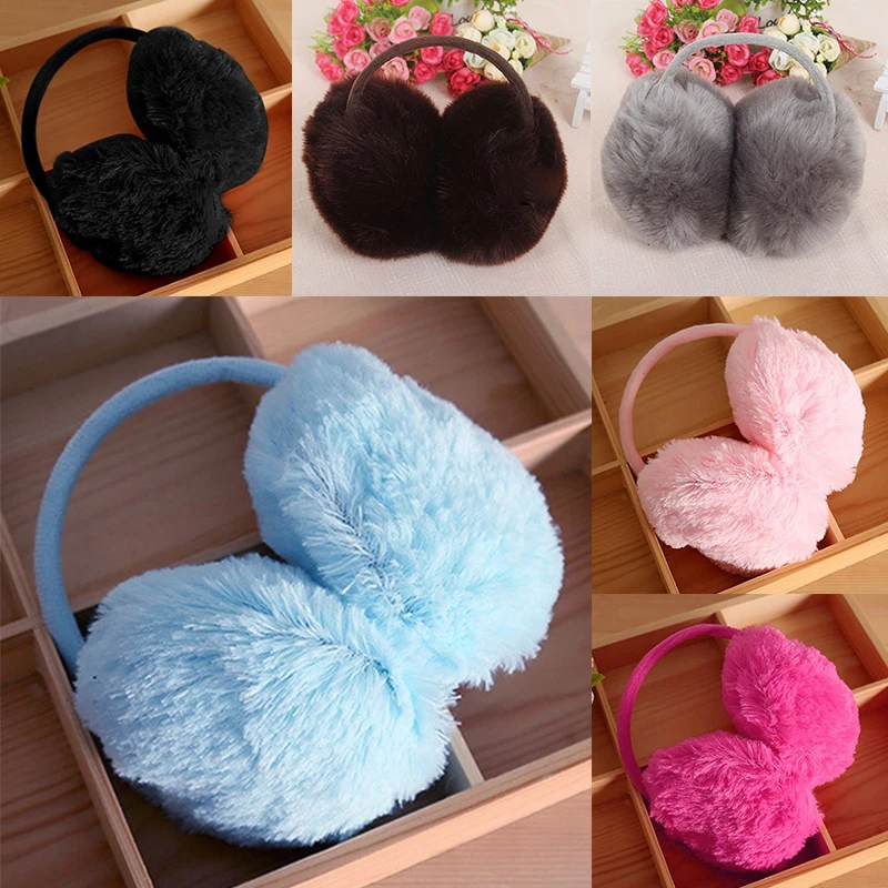 Hot 1pc Women Girl Fluffy Earmuffs U Pick Solid Soft Plush Earmuffs Ear