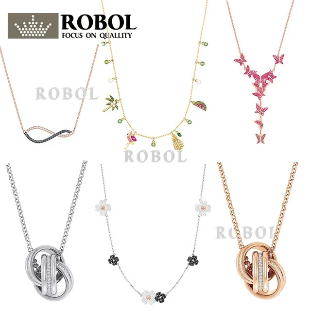 

ROBOL High Quality Swa Original Necklaces Pendants Jewelry Making For Women Wholesale Brand 1:1 Production Gifts For Women
