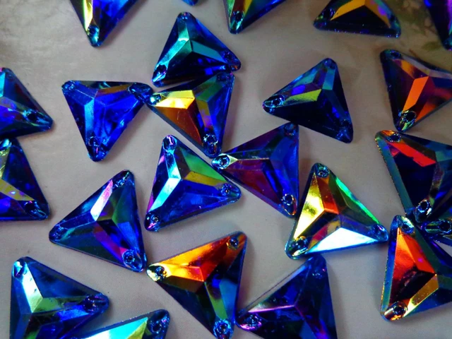 100pcs triangle shape 14mm gem stones sew on crystals light purple  rhinestones flatback dress accessory - AliExpress