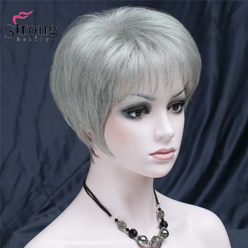 RG-RONIC #51 New fashion charming light graygrey mix women' short straight wig for everyday (3)