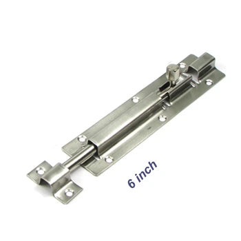

DHL Free Shipping 200pcs of 6 inch Stainless Steel Square Door Bolt Wholesale Latch Mounted Buckle with screws