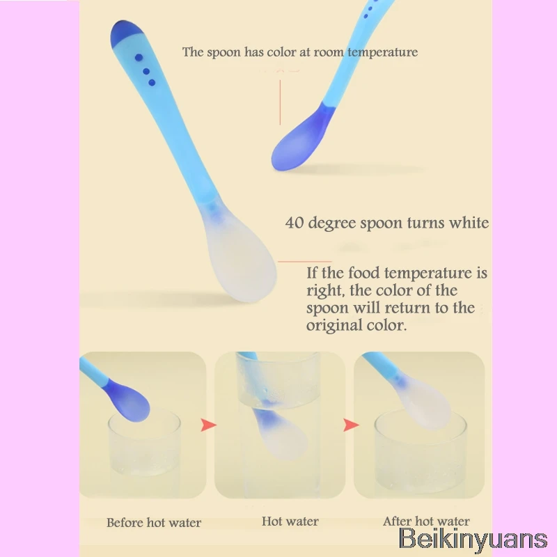 Детский набор посуды детская чаша-присоска ударопрочная Анти-Горячая посуда ложка с температурным зондированием детская кормушка