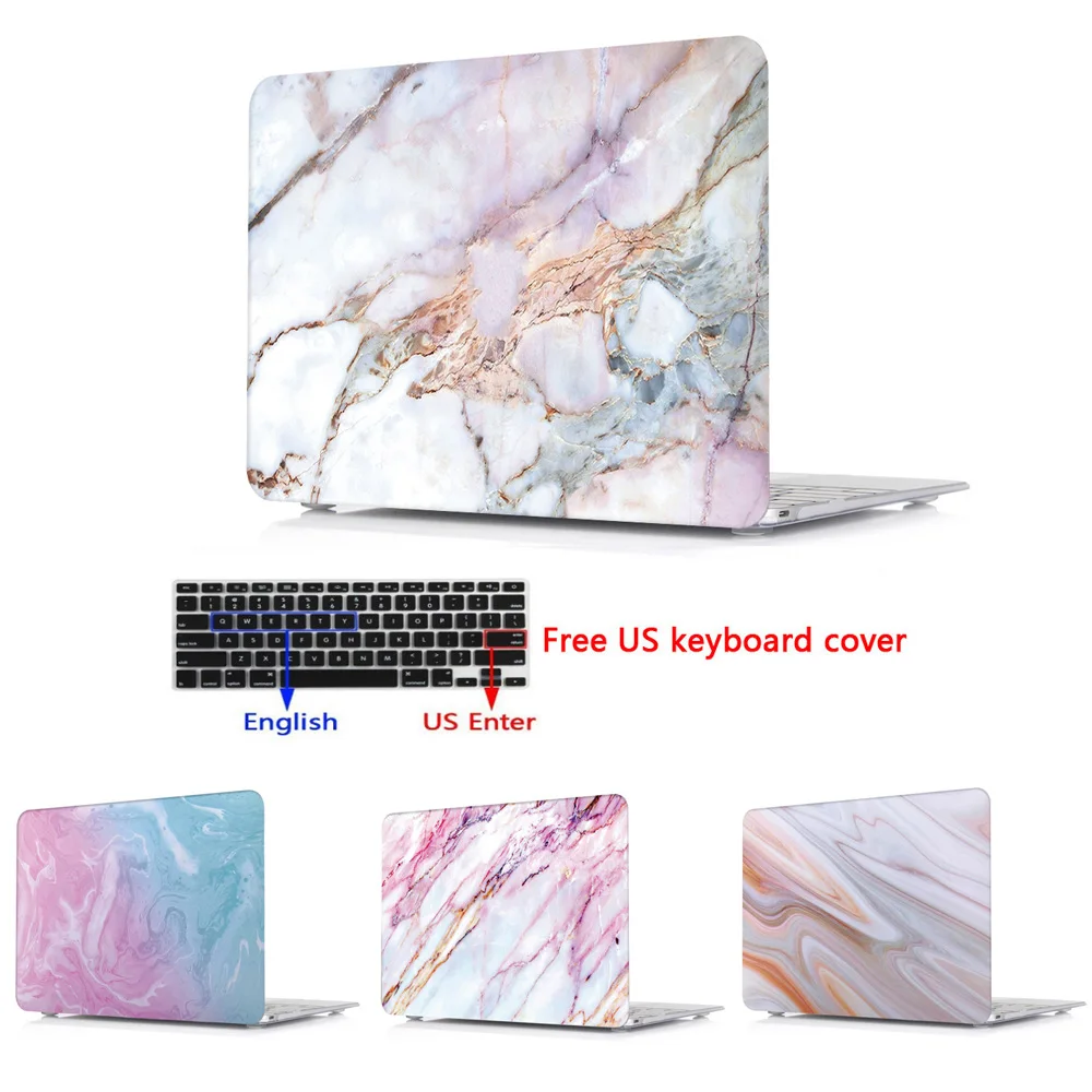 Print Marble Laptop Hard Shell Case Keyboard Cover Skin Set For 11 12 13 15 font