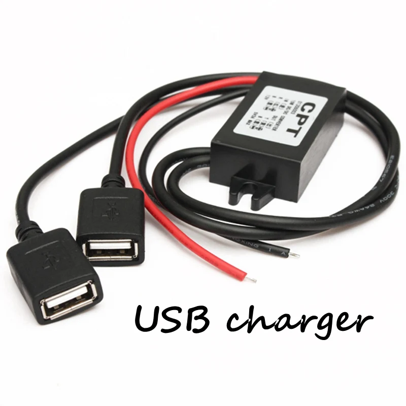  Safety 12V to 5V Dual USB Power Adapter Converter Cable Connector Car Charger Quick Charging universal for Mobile Phones Devices 