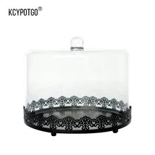 KCYPOTGO черный металлический лоток для торта с акриловым покрытием подходит для свадебной вечеринки, украшения для десертов