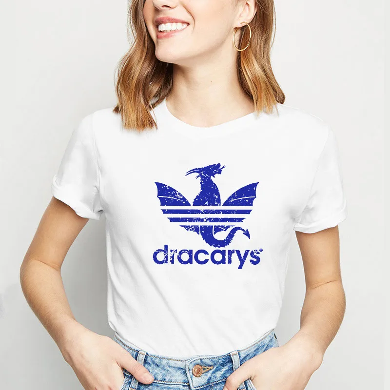 Dracarys Футболка женская мама драконов белая с принтом vogue Футболка camiseta летние топы dracarys Винтажная Футболка femme mujer - Цвет: xb42202