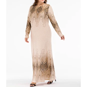 

Women's Party Dress Long Sleeve Women Arabic Dress Plus Size Loose Robe Femme Fashion Women Big Size Dresses Ladies Tops