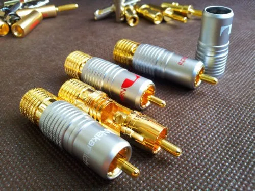 

10Pcs High Quality NAKAMICHI RCA Male Plug Locking Non Solder Plug Connector Gold Plated
