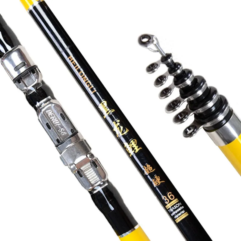 wholesale 2.7m 6.3m Carbon Superhard Fishing Rod Ocean Rock Fishing
