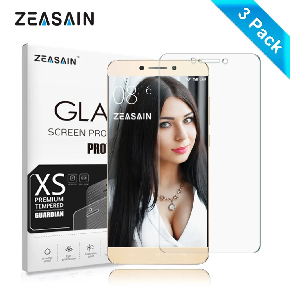 [3 упаковки] Оригинальная защитная пленка ZEASAIN U0.3mm 9H из закаленного стекла для LeEco
