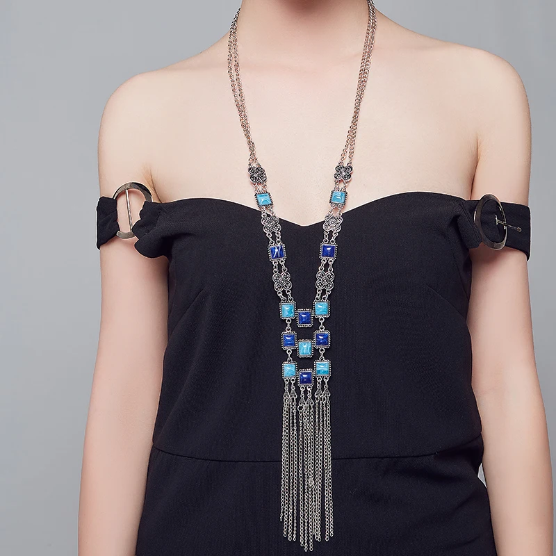 Collares largos de moda para mujer, joyería de alta calidad, collar de borla larga de cuello, collares llamativos moda, joyería al por mayor - AliExpress Joyería y accesorios