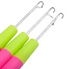 2Pcs Mixed Knitting Hook Needles Steel Crochet Template Bending Shape Plastic Handle Knitting DIY Kit Loom Tool 5.7/3.8mm ► Photo 3/6